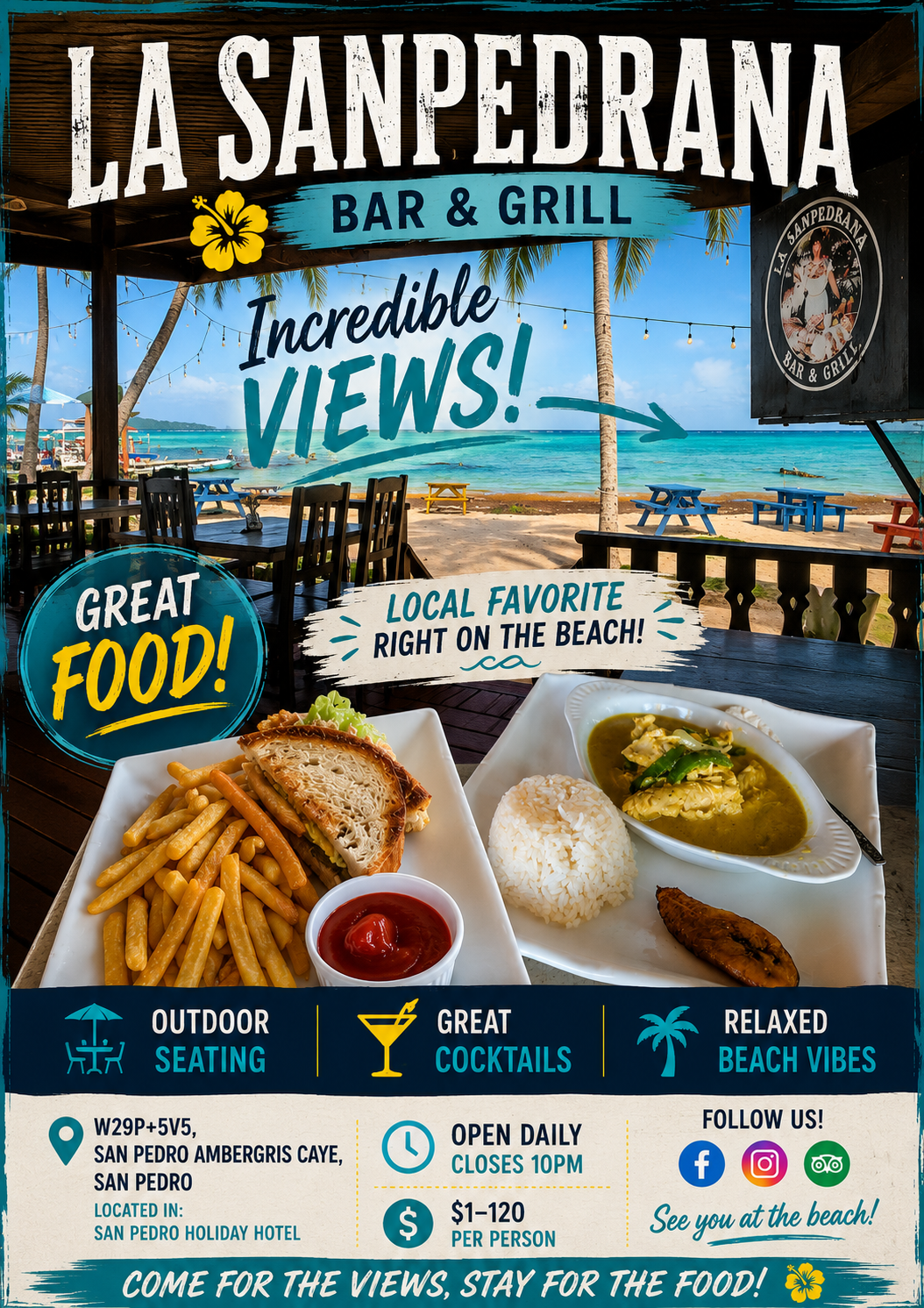 Best restaurants in San Pedro, Belize with fresh seafood and island dining